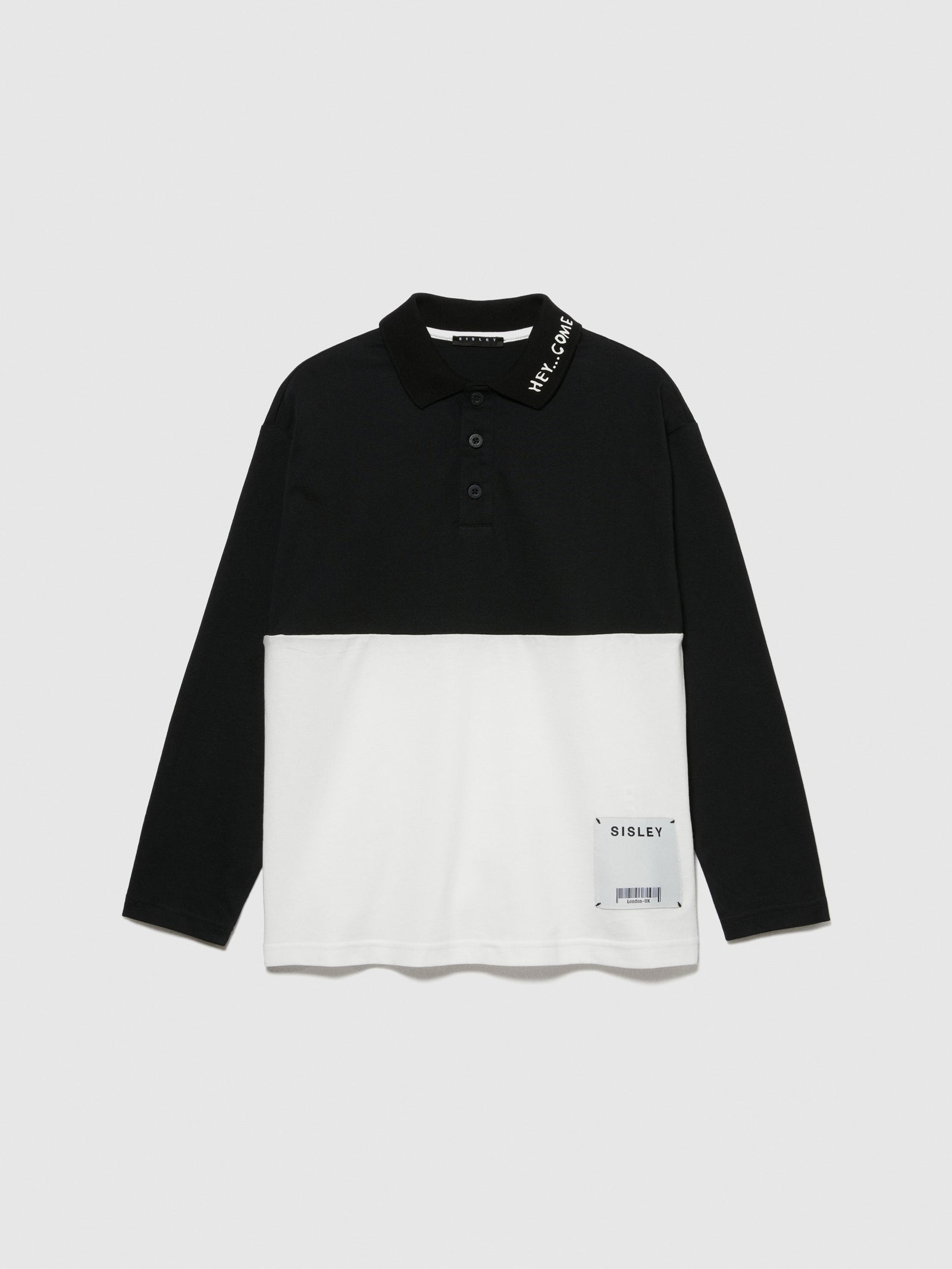 Polo color block da bambino nero | Sisley young Outlet