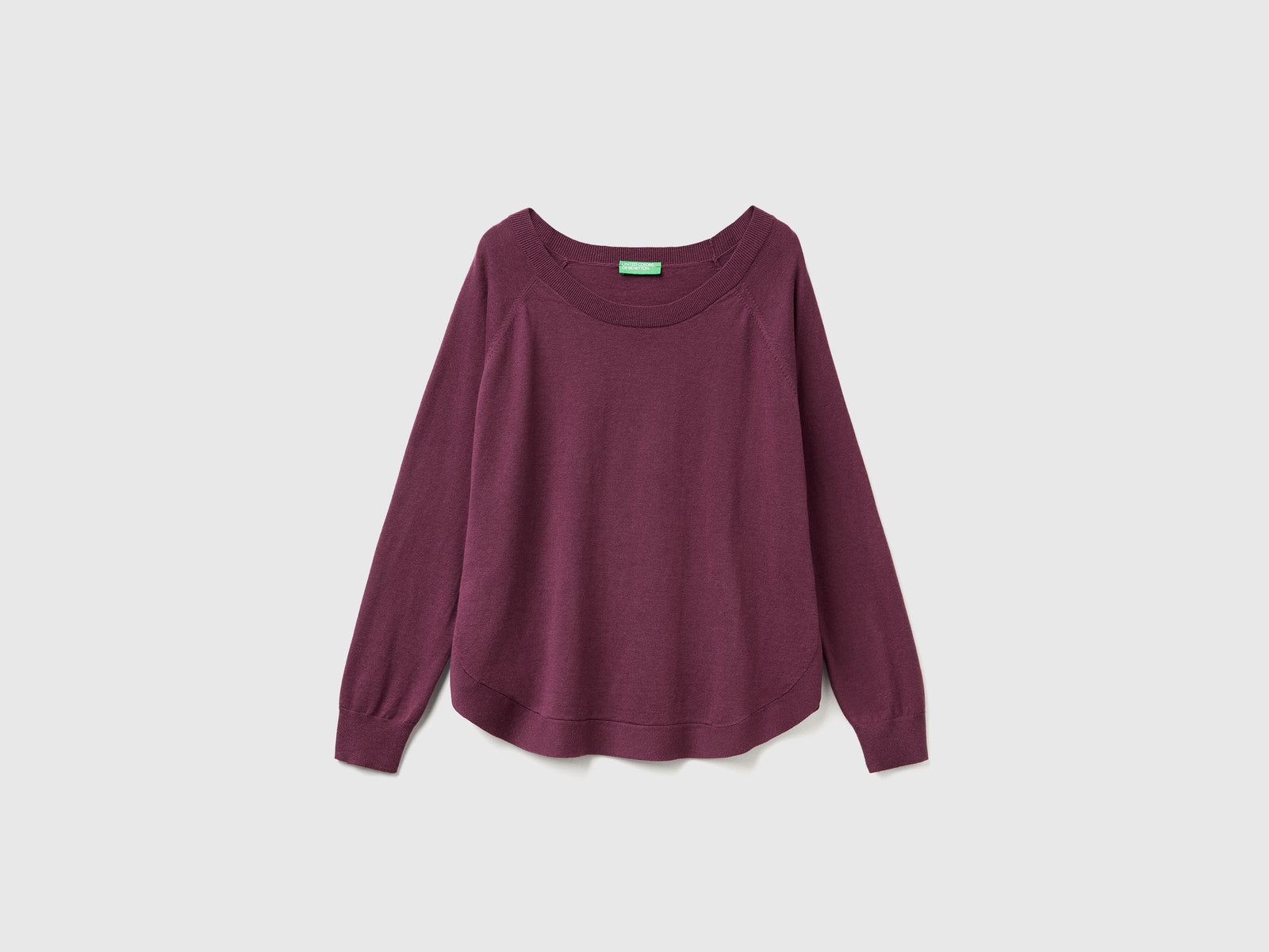 Maglioncino svasato in misto lana da donna prugna | Benetton Outlet