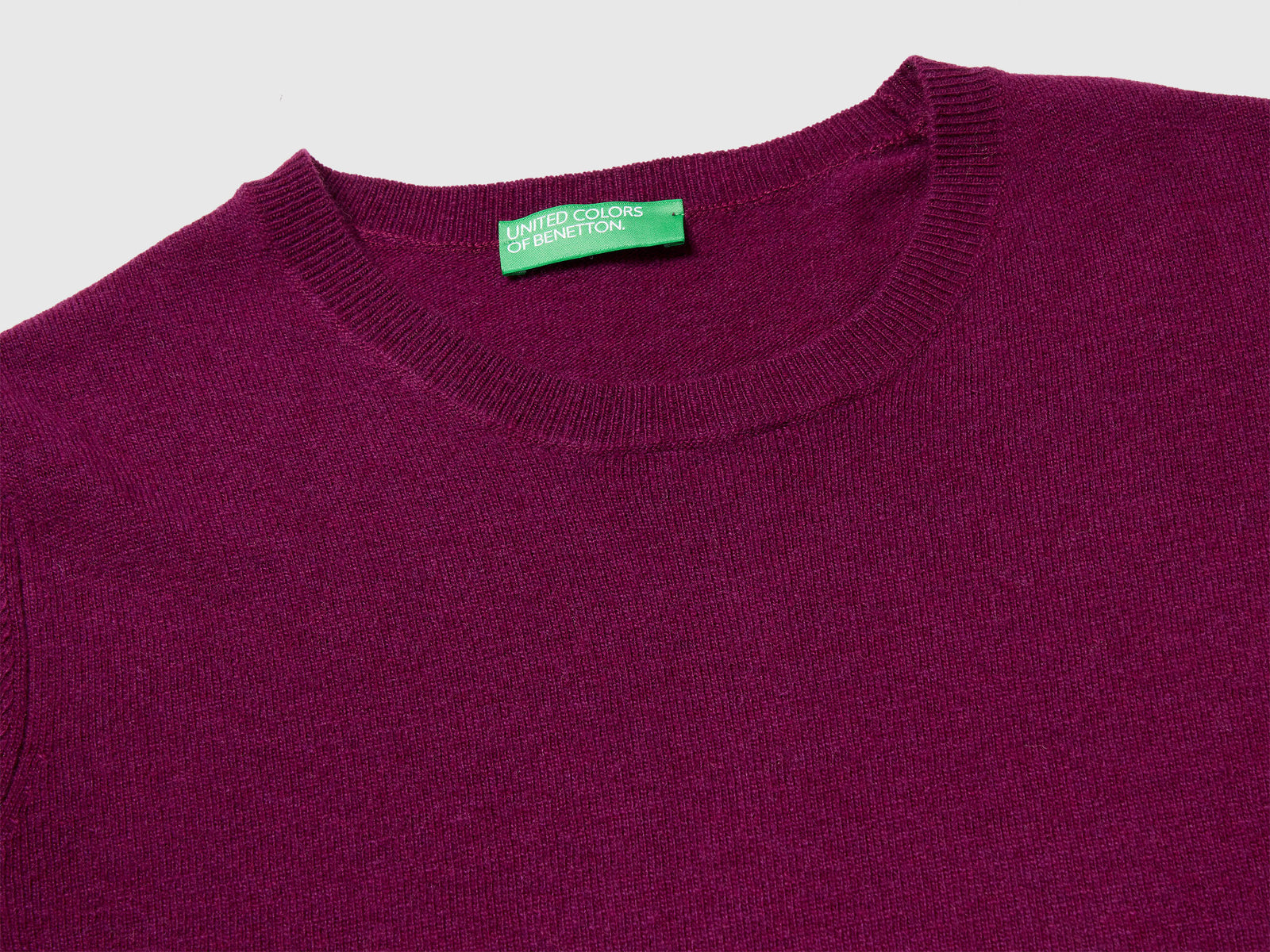 Maglia manica corta viola in pura lana Merino da donna prugna 3 | Benetton Outlet