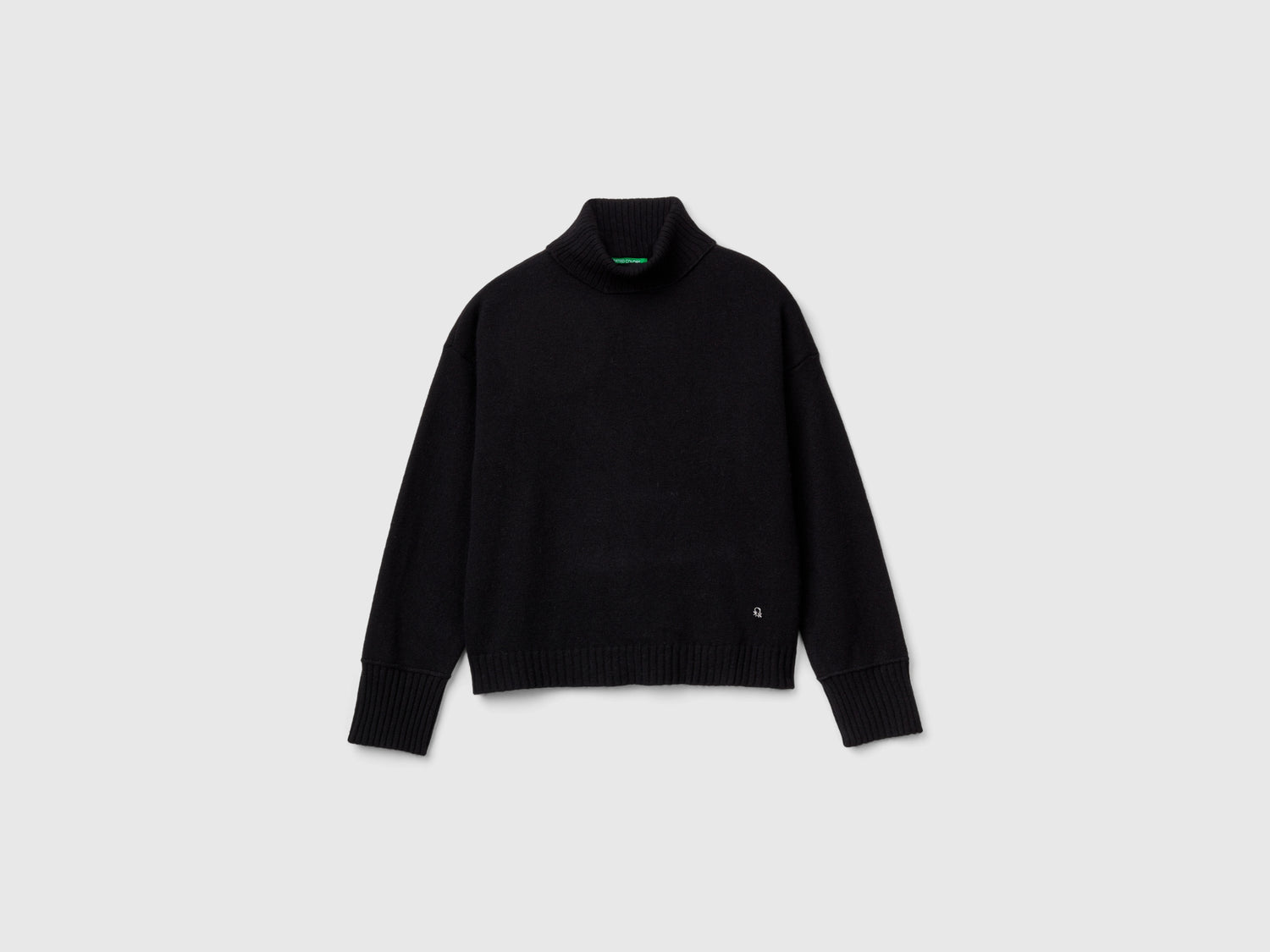 Dolcevita in misto lana da bambina nero | Benetton Outlet
