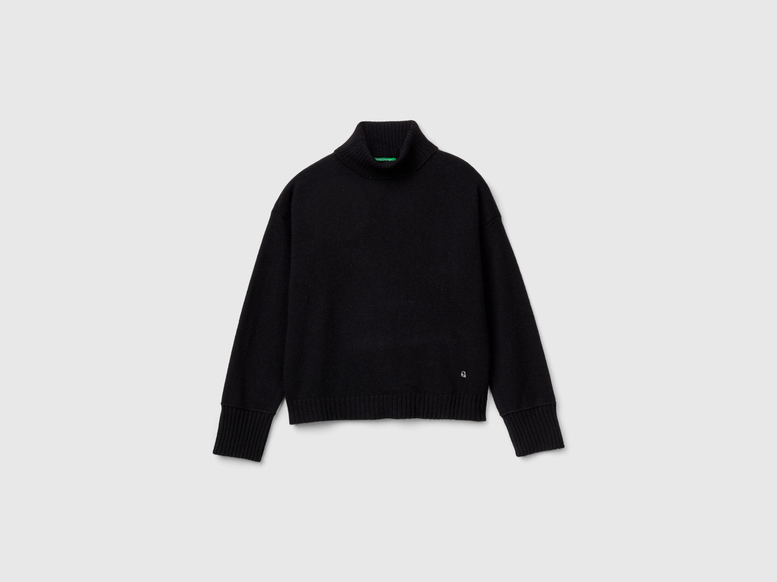 Dolcevita in misto lana da bambina nero | Benetton Outlet