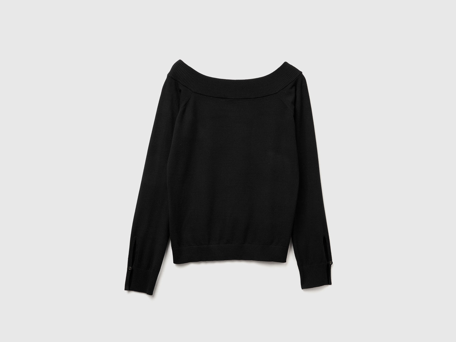 Maglia con scollo bardot da donna nero | Benetton Outlet