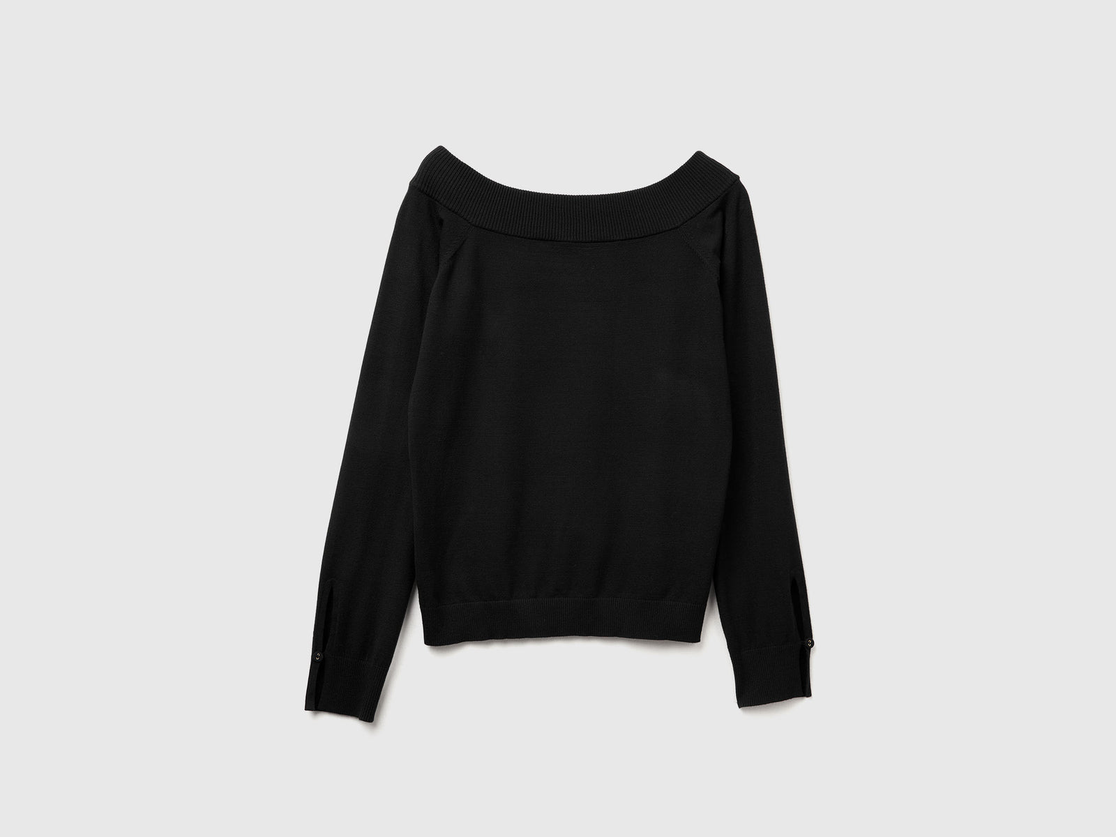 Maglia con scollo bardot da donna nero | Benetton Outlet