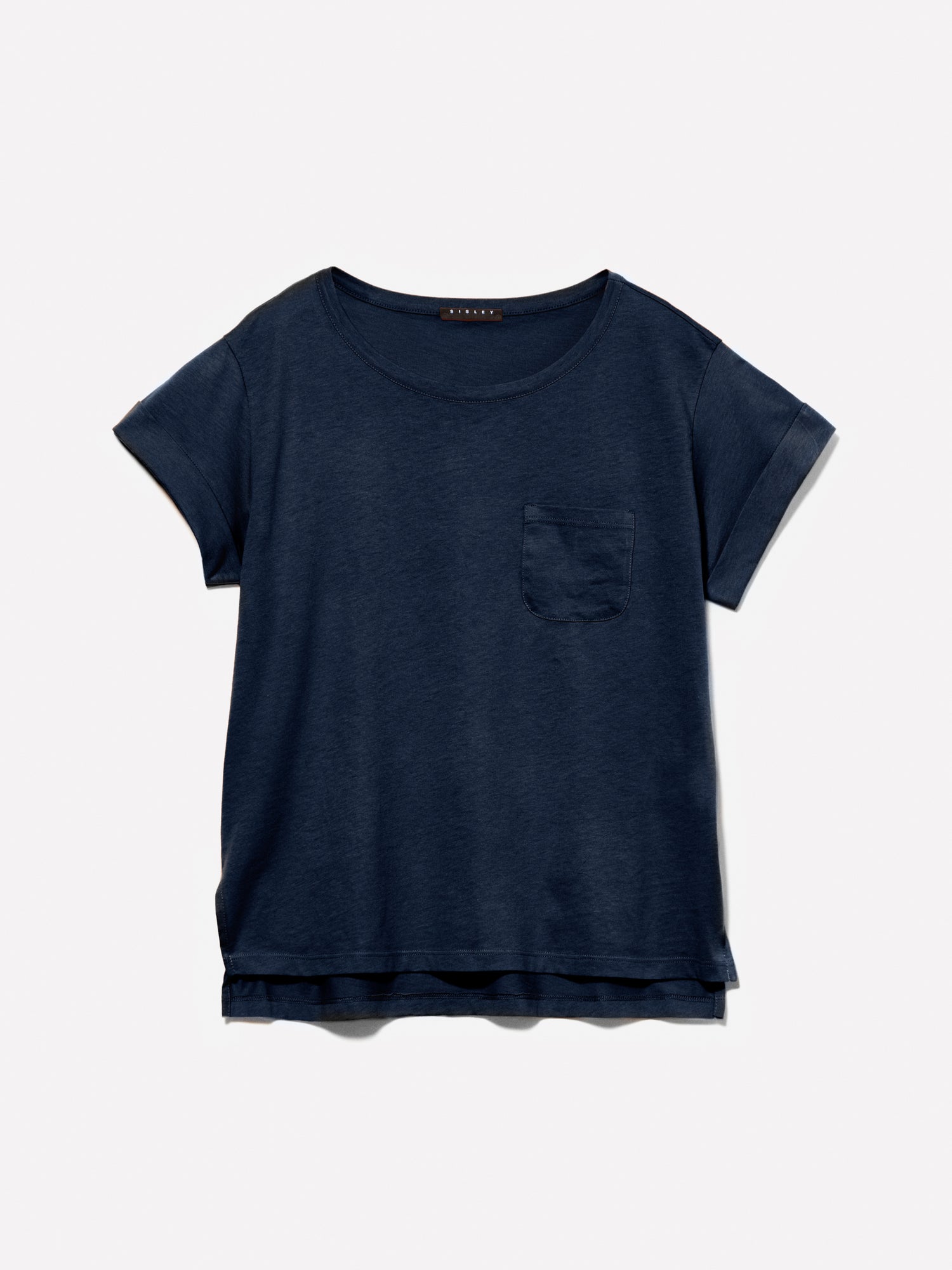 T-shirt con taschino da donna blu scuro | Sisley Outlet