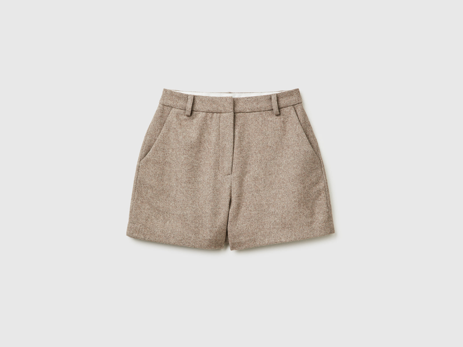 Shorts in misto lana da donna beige | Benetton Outlet