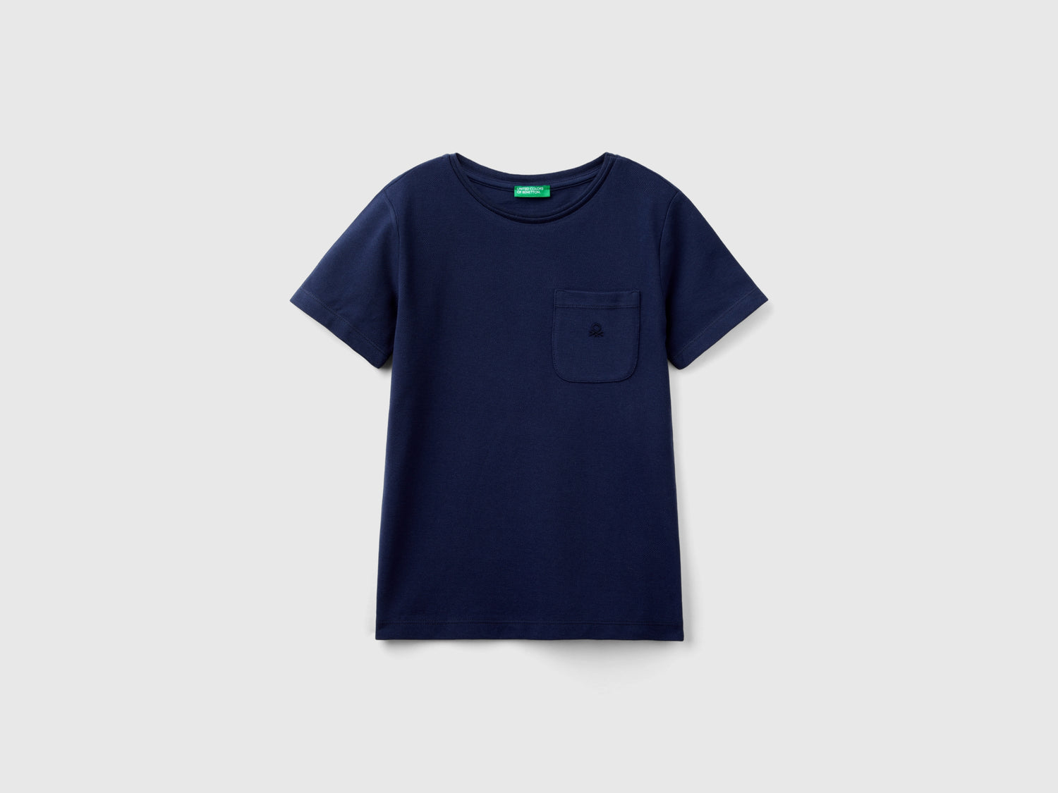 Maglietta con taschino da bambino blu scuro | Benetton Outlet