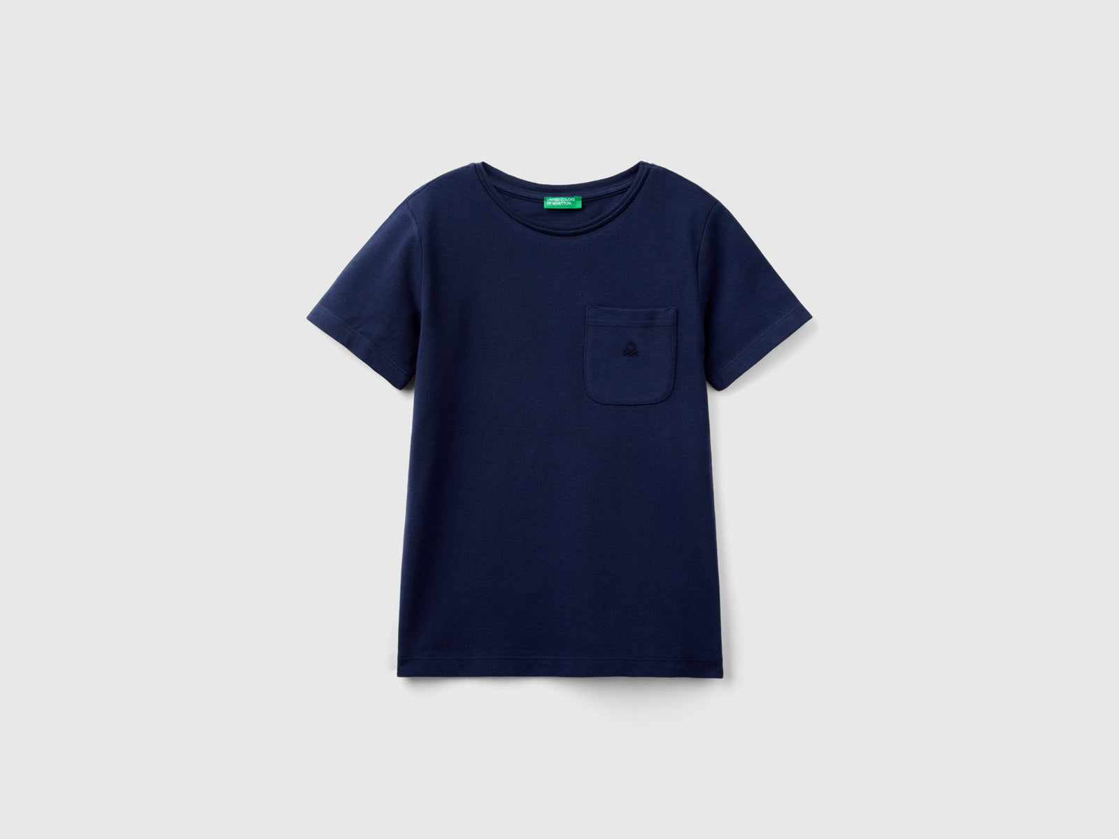 Maglietta con taschino da bambino blu scuro | Benetton Outlet