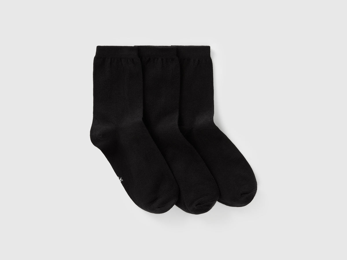 Tre paia di calzini lunghi in cotone stretch