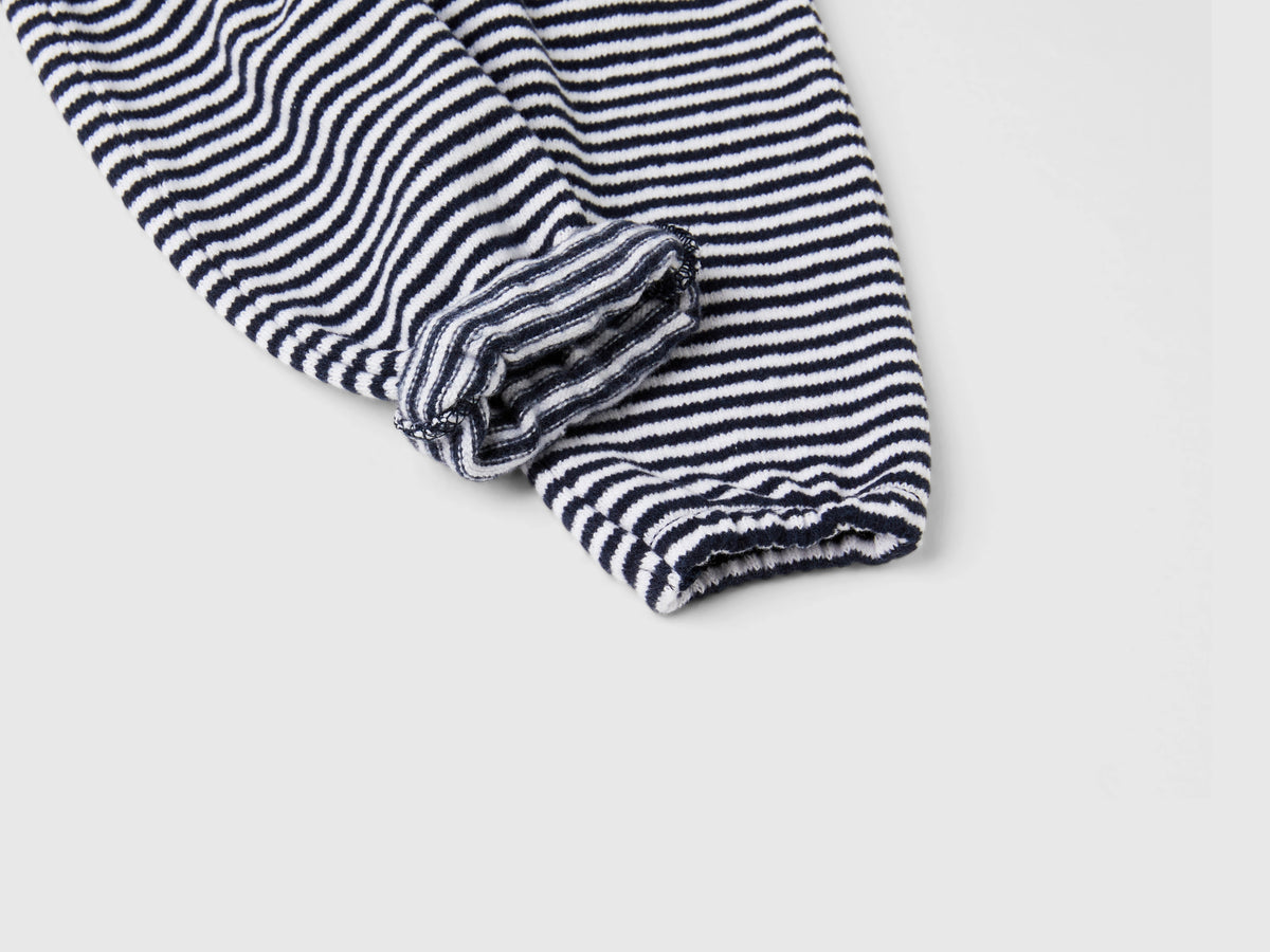 Pantaloni a righe in misto cotone riciclato