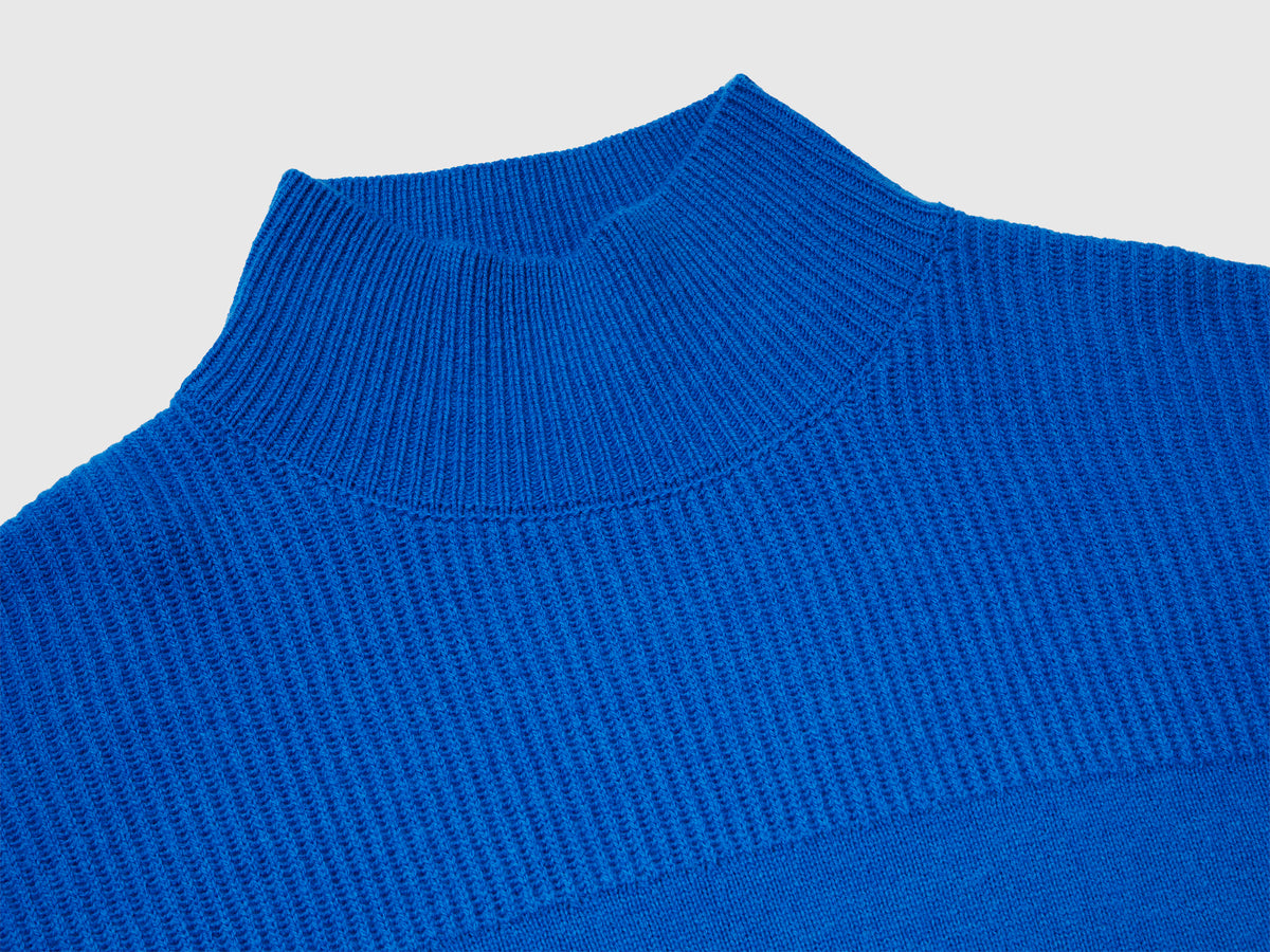 Maglione collo alto 100% lana