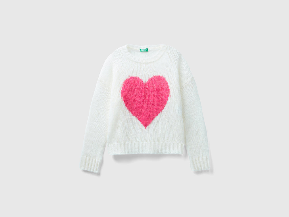 Maglione con intarsio cuore