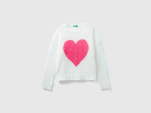 Maglione con intarsio cuore