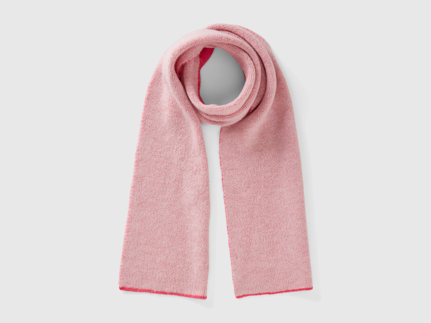 Sciarpa reversibile in maglia da bambina rosa | Benetton Outlet