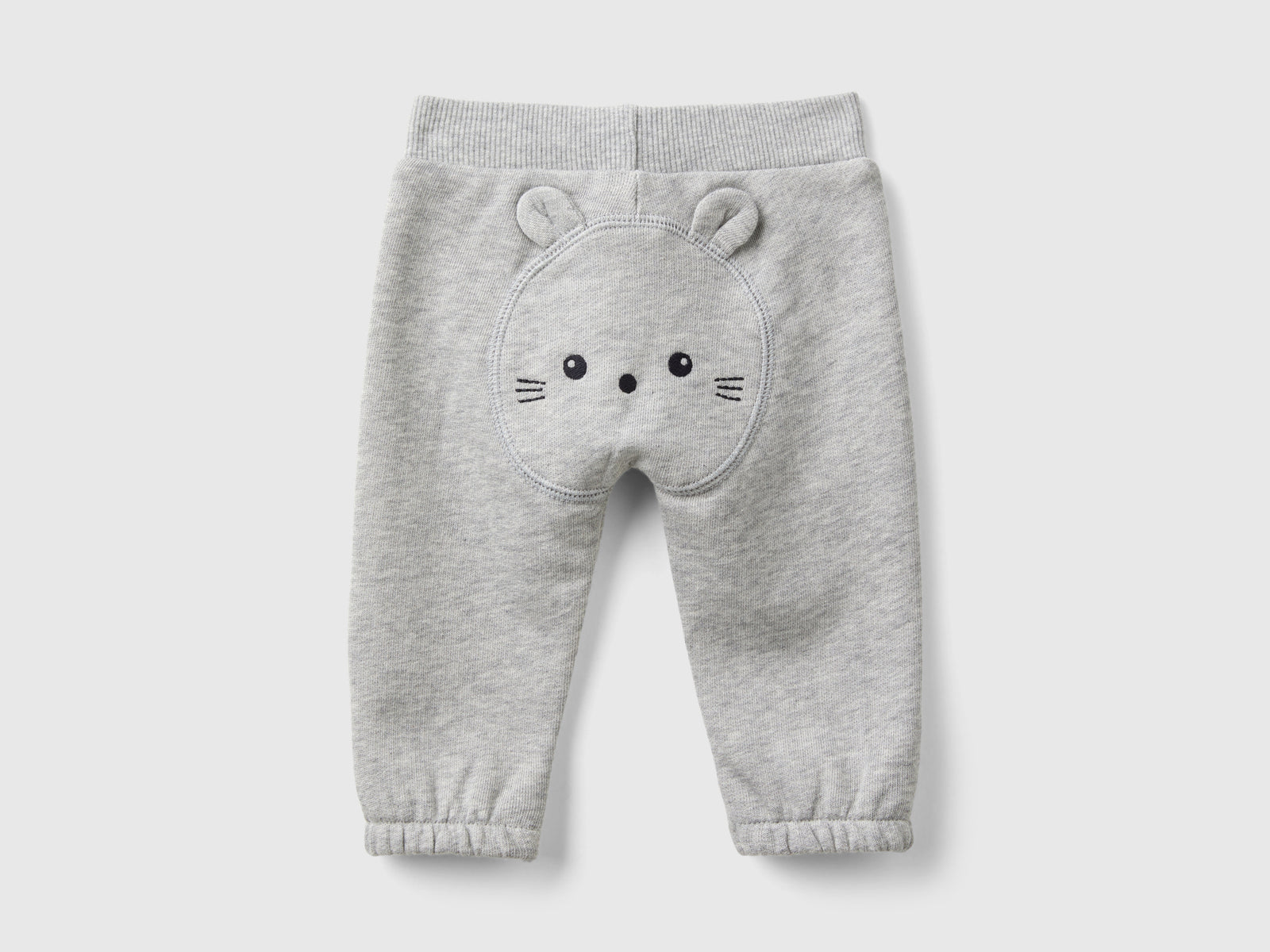 Pantaloni in felpa di cotone bio da neonato grigio chiaro 2 | Benetton Outlet