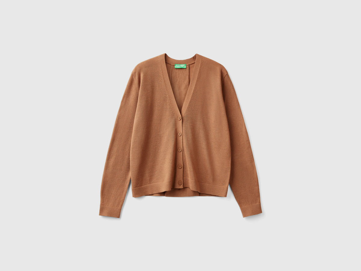 Maglia scollo a V in pura lana Merino