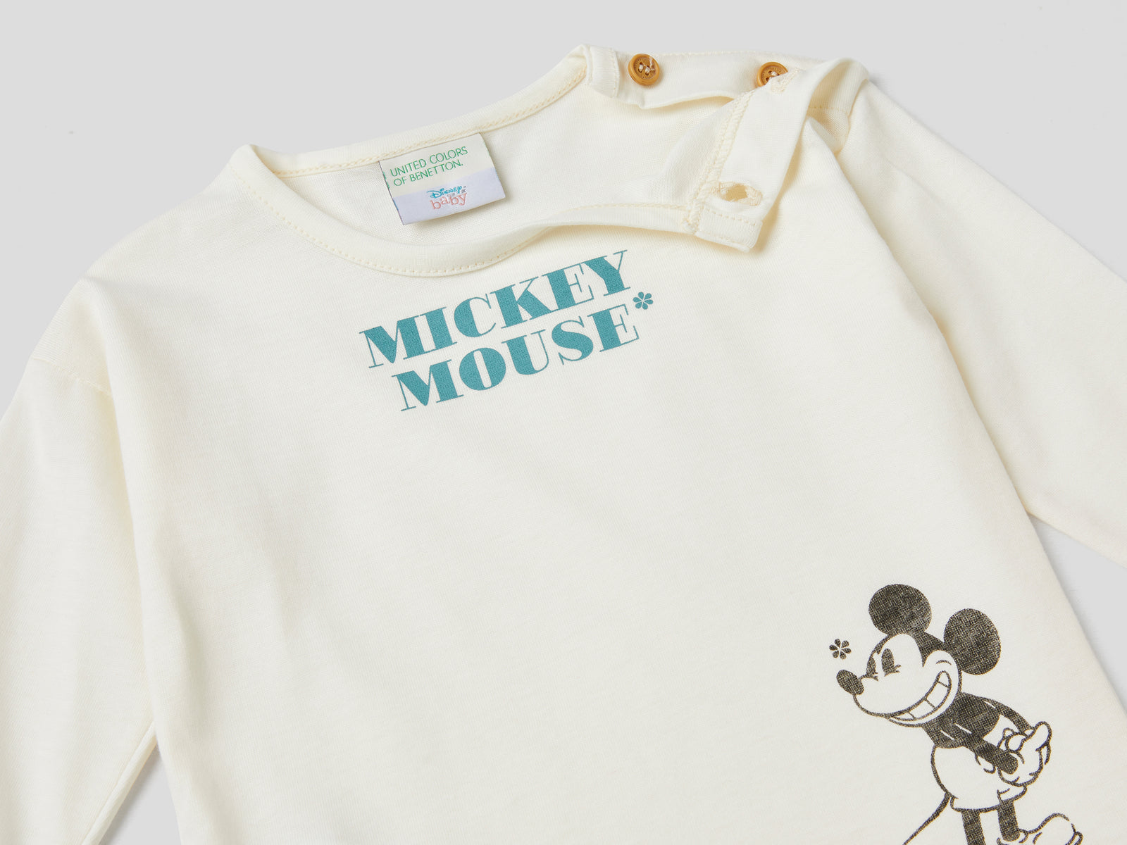 T-shirt Mickey & Friends in caldo cotone da neonato bianco 2 | Benetton Outlet
