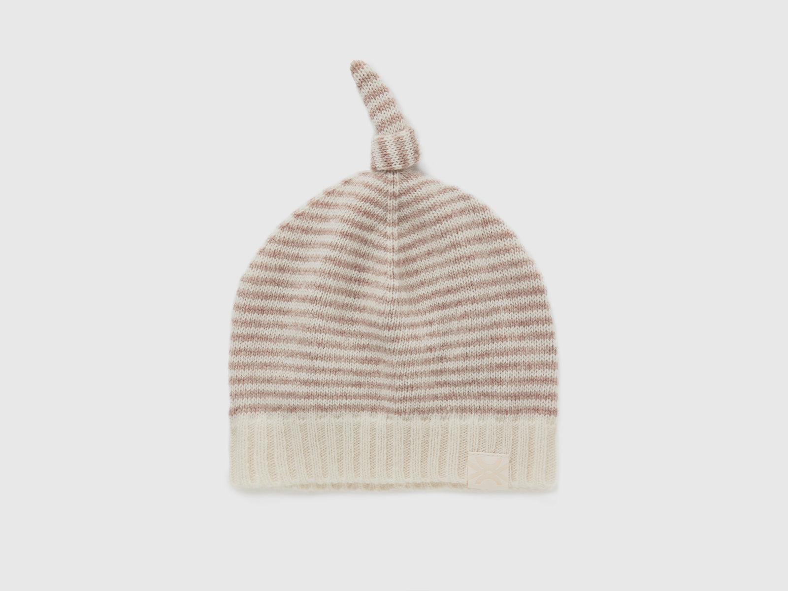 Berretto in misto cashmere e lana Merino da neonato beige | Benetton Outlet