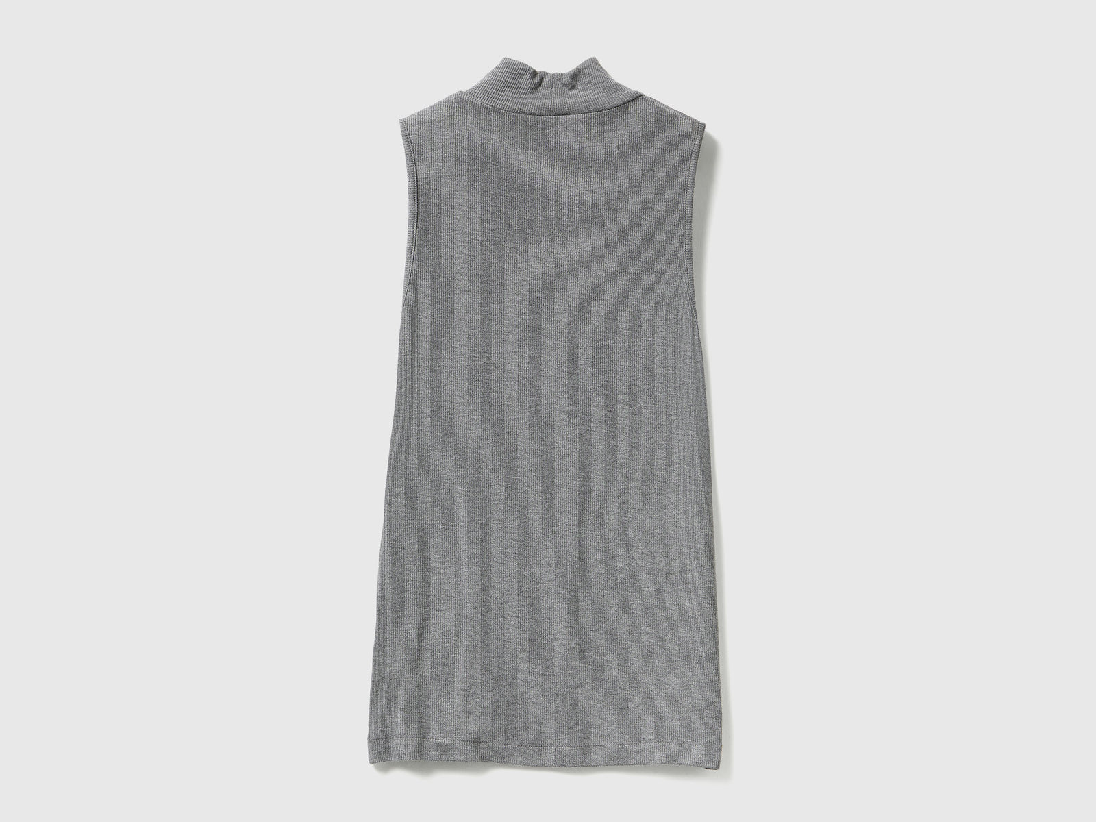 T-shirt smanicata con collo alto da donna grigio scuro 2 | Benetton Outlet