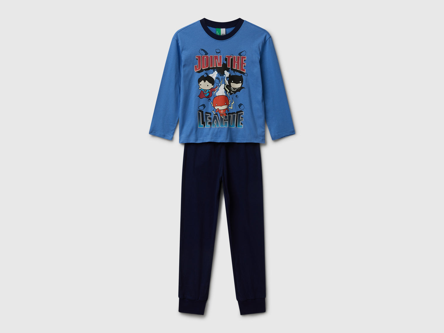 Pigiama in caldo cotone da bambino celeste | Benetton Outlet