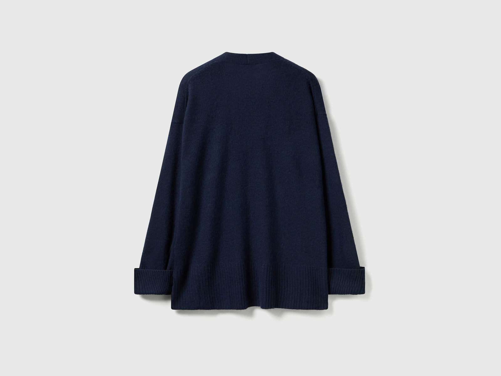 Cardigan over fit in misto lana da donna blu scuro 2 | Benetton Outlet
