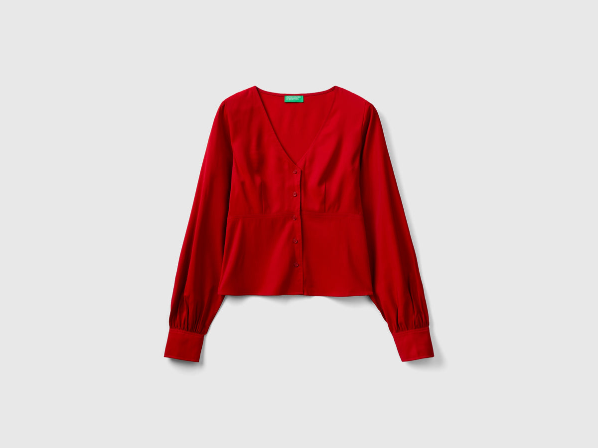 Camicia fluida con scollo a V