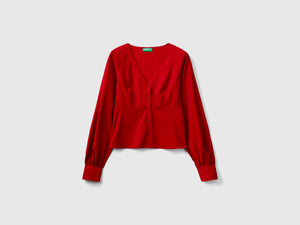 Camicia fluida con scollo a V