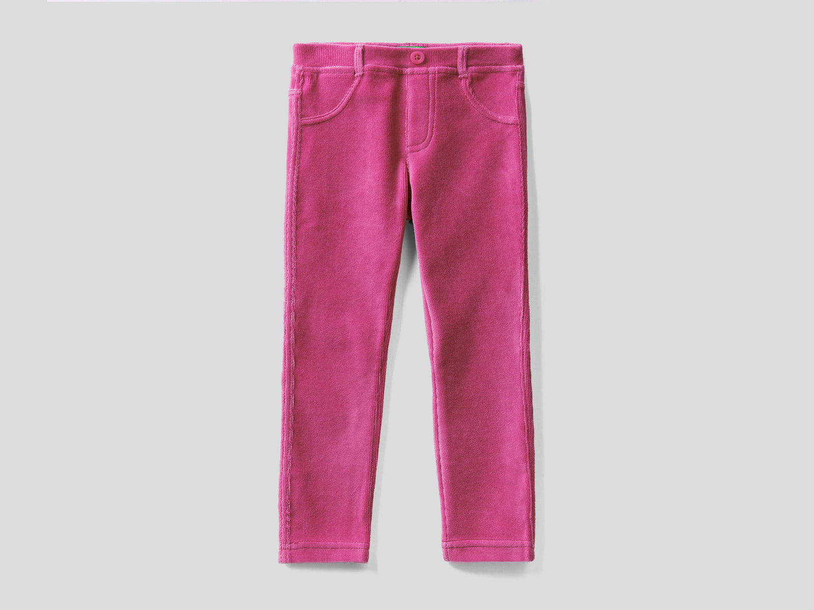 Pantaloni in ciniglia a costine da bimba ciclamino | Benetton Outlet