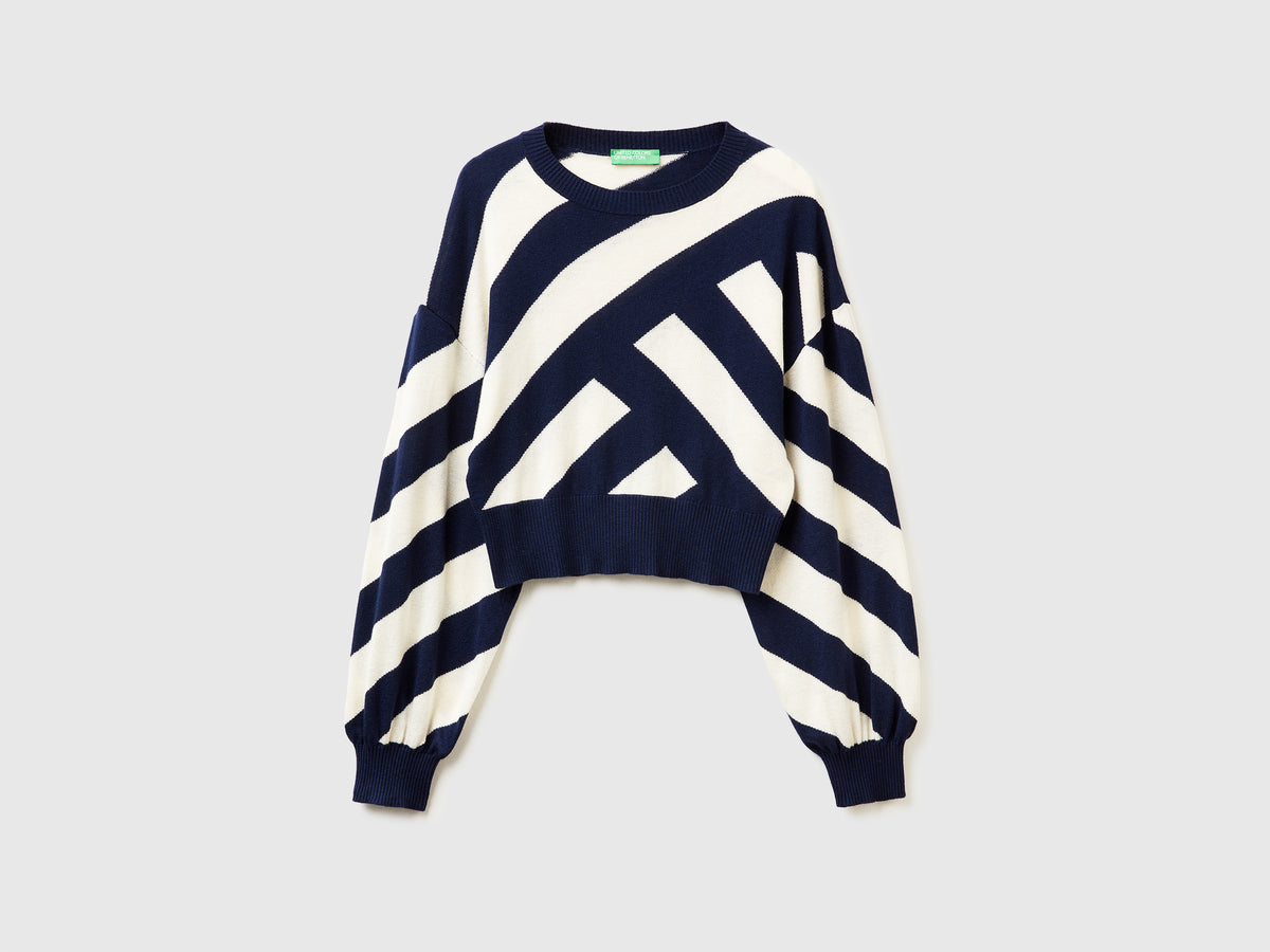 Maglia cropped a righe regimental