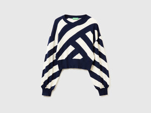 Maglia cropped a righe regimental