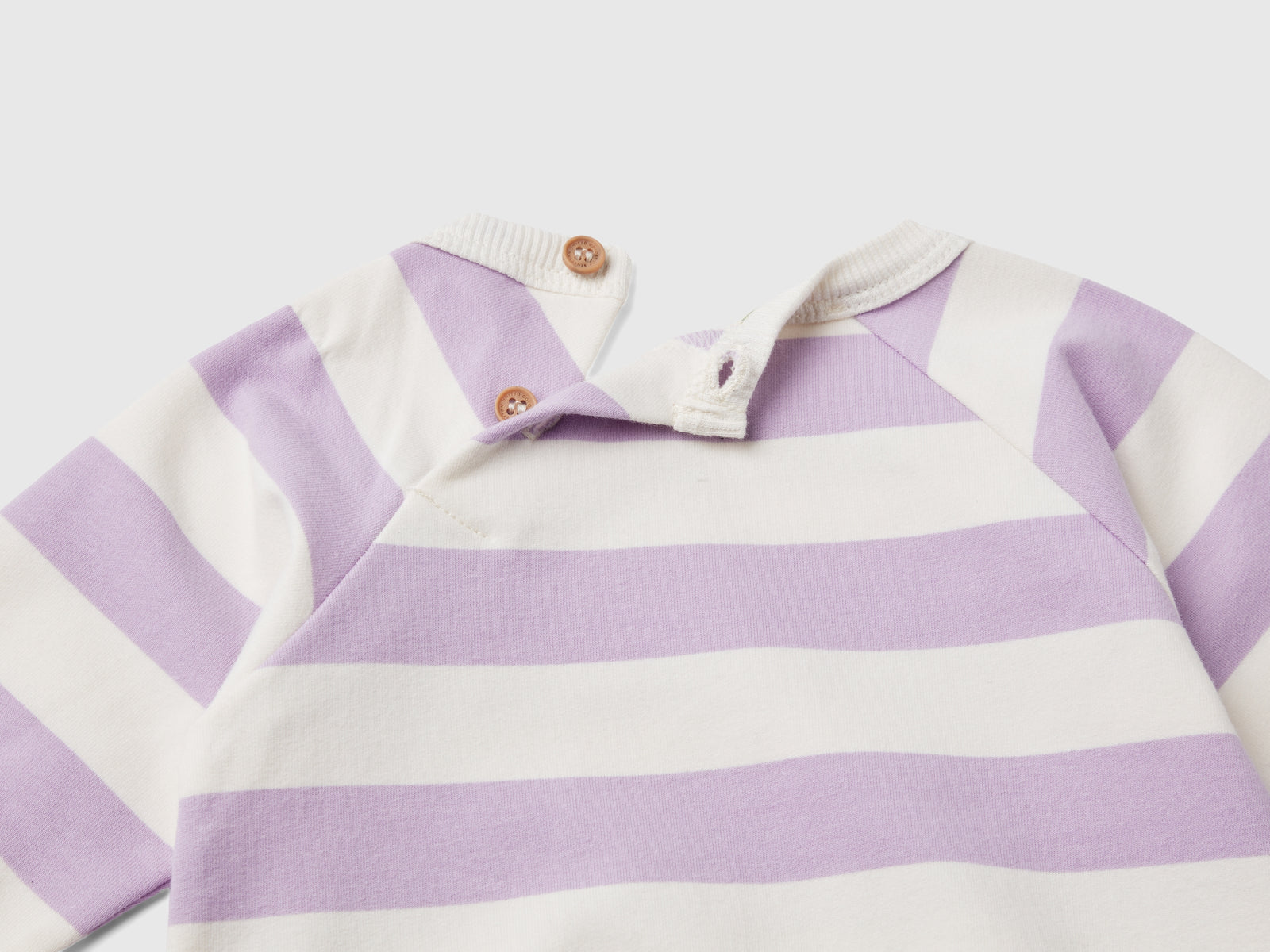 Completo in felpa di cotone bio stretch da neonato lilla 3 | Benetton Outlet