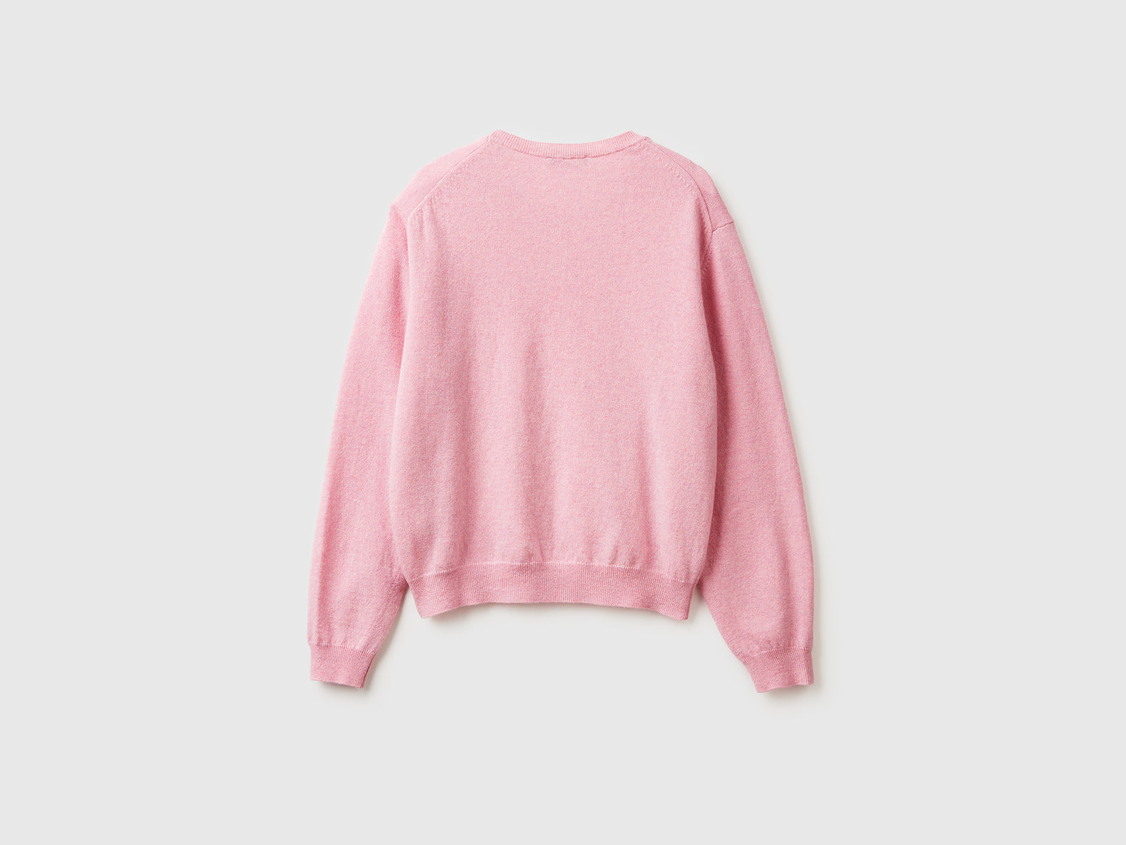 Maglia relaxed fit in pura lana Merino da donna rosa 2 | Benetton Outlet