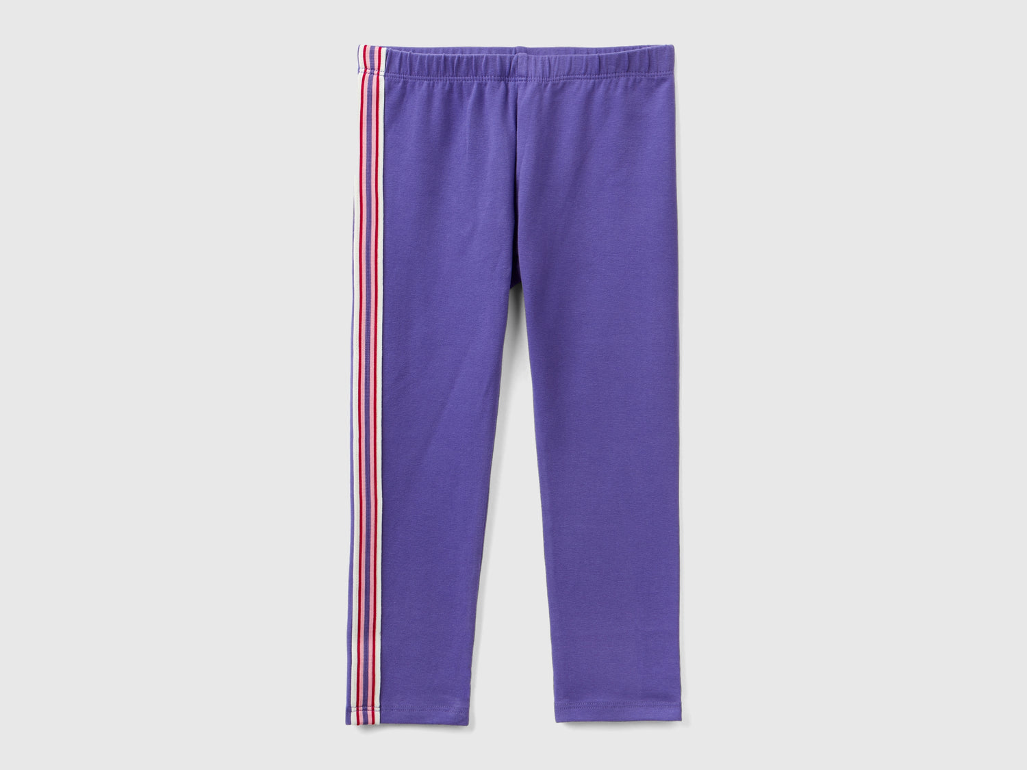 Leggings con banda a righe da bimba viola | Benetton Outlet