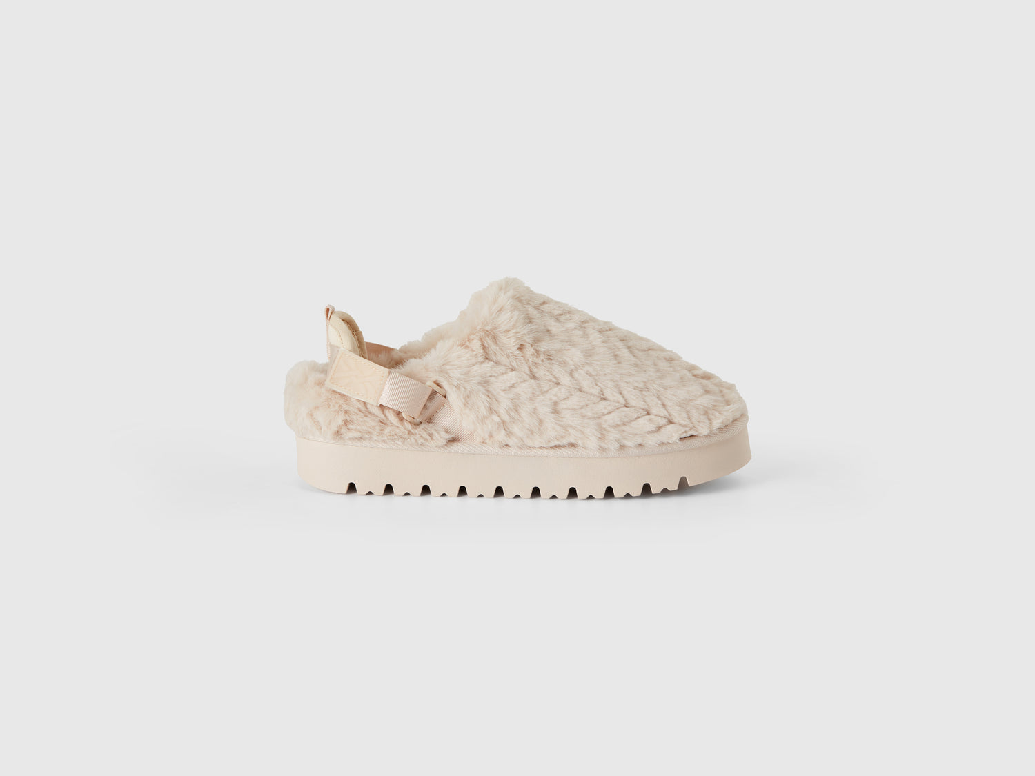 Sabot in pelliccia sintetica da donna beige | Benetton Outlet