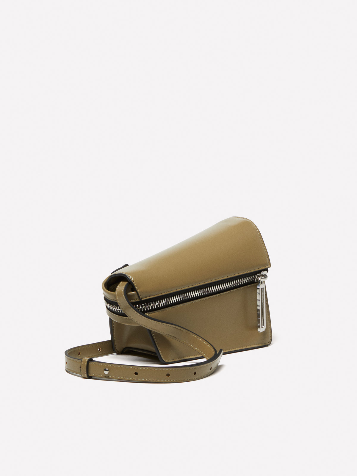 Borsa asimmetrica piccola verde oliva