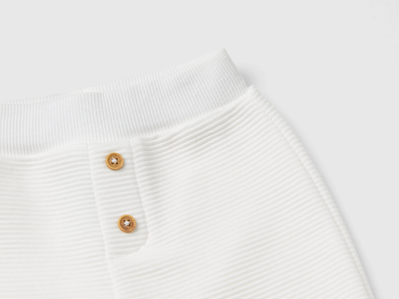 Pantaloni in caldo misto cotone da neonato bianco panna 3 | Benetton Outlet