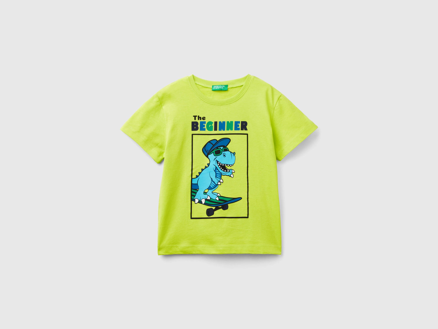 T-shirt con dettagli fluo da bimbo giallo fluo | Benetton Outlet
