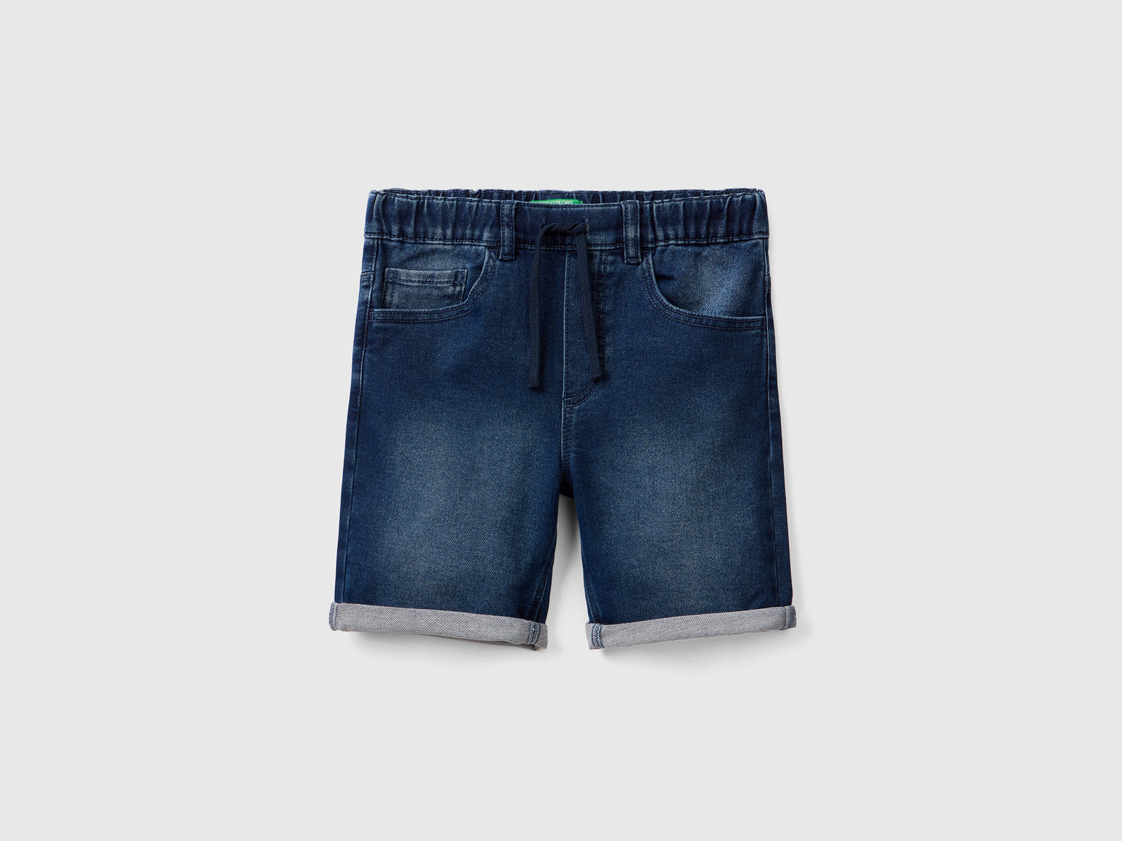 Bermuda in denim elasticizzato da bambino blu scuro | Benetton Outlet
