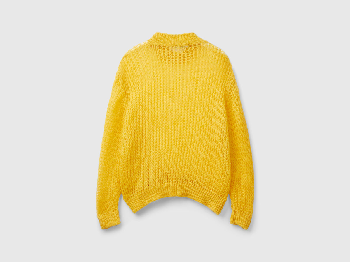 Mohair blend mesh turtleneck