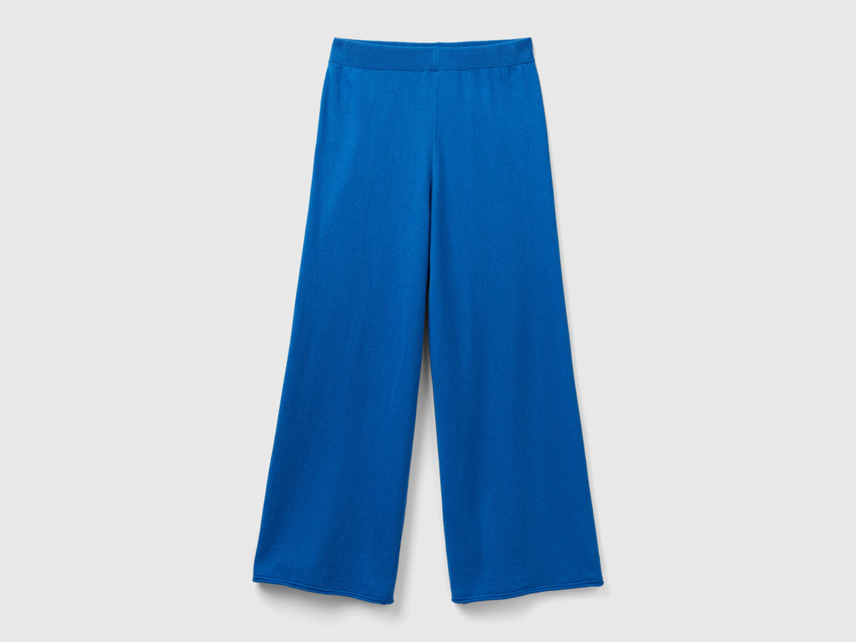 Pantaloni ampi in misto lana e cashmere