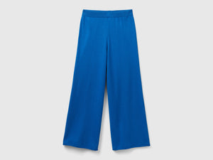 Pantaloni ampi in misto lana e cashmere
