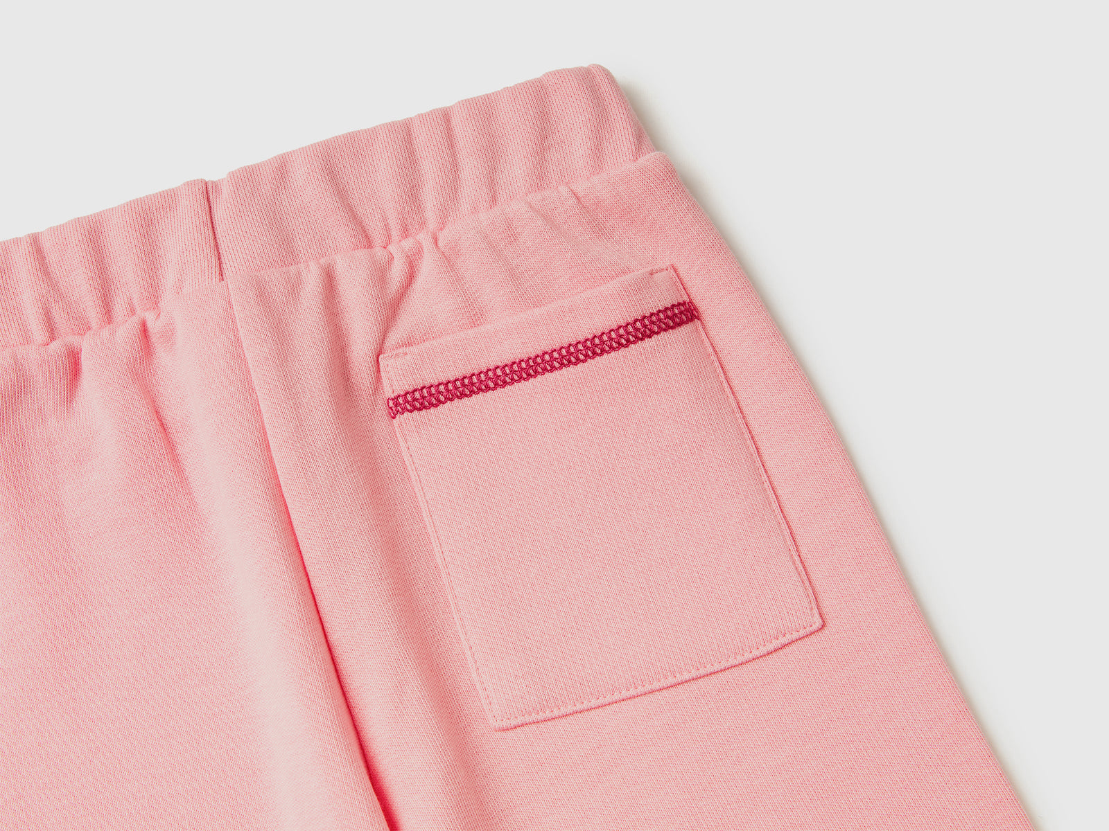 Tuta in felpa 100% cotone da bimbo rosa 3 | Benetton Outlet