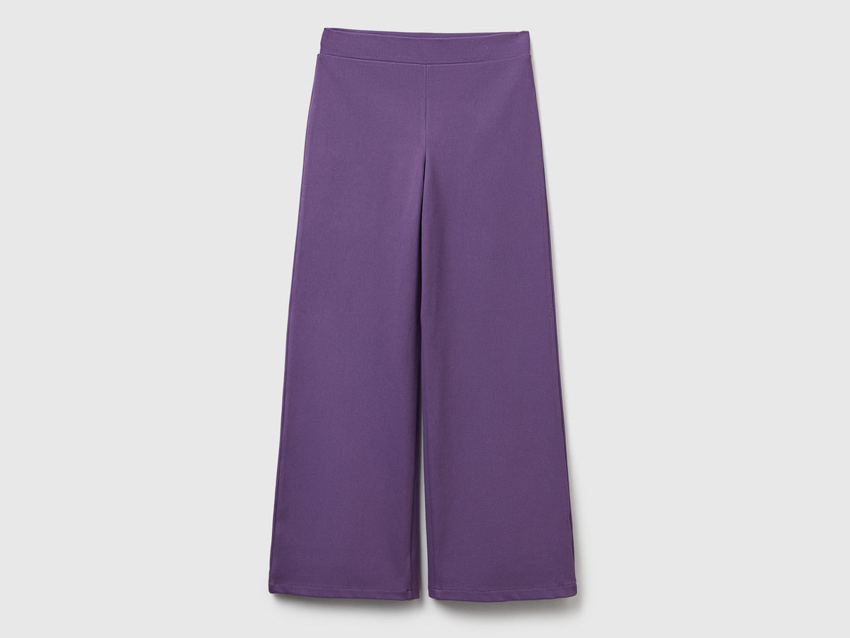 Pantaloni ampi in cotone stretch