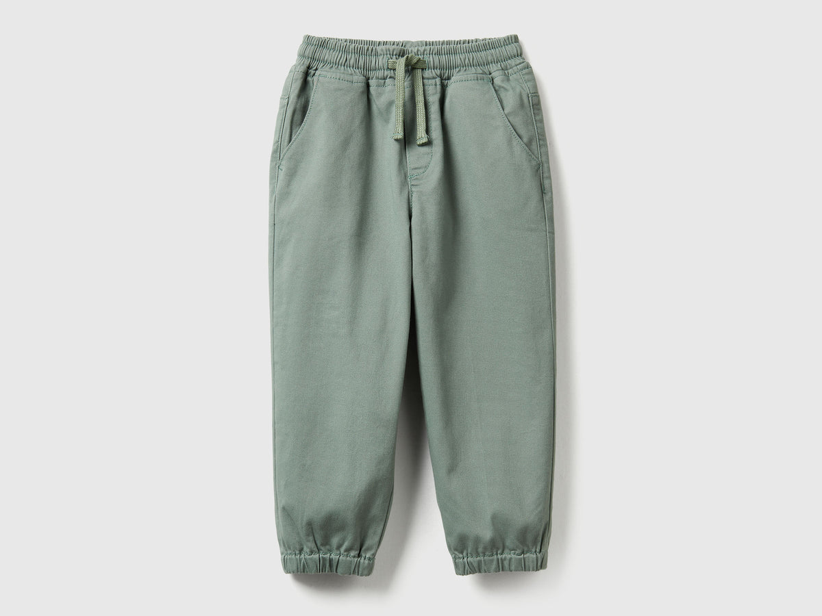Joggers in cotone stretch con coulisse