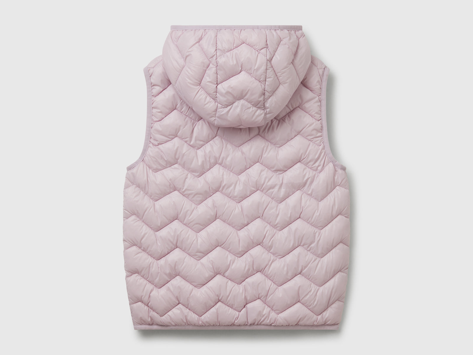 Gilet imbottito con cappuccio da bambina lilla 2 | Benetton Outlet