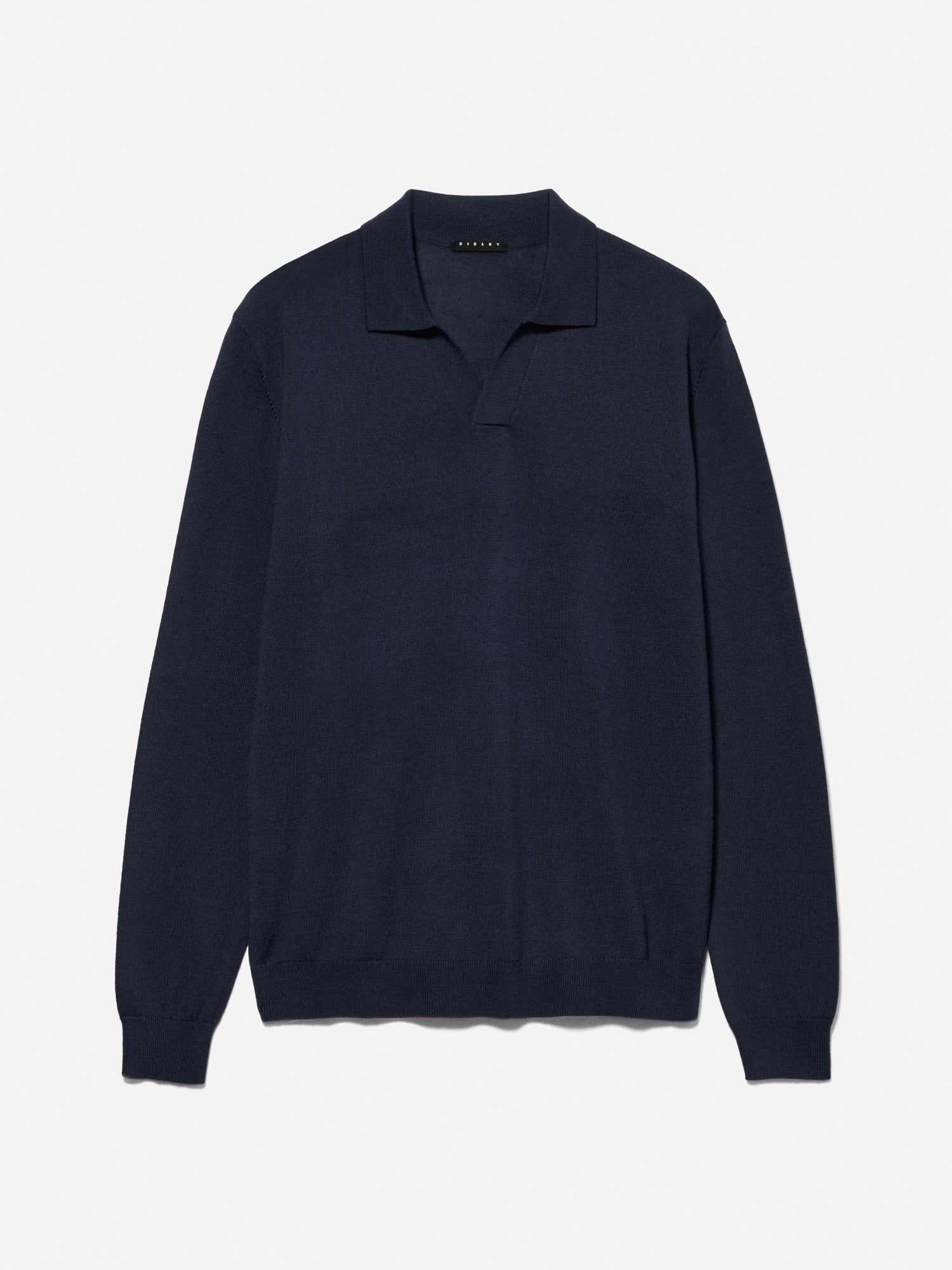 Polo in maglia da uomo blu scuro | Sisley Outlet