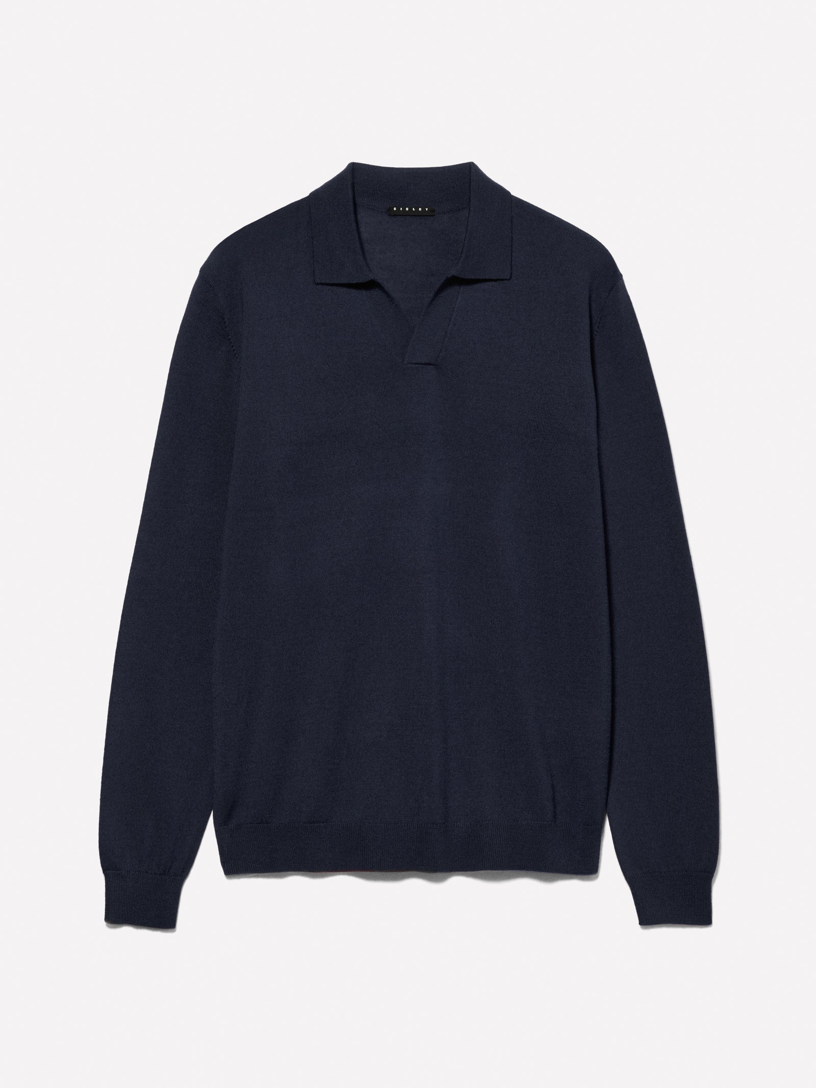 Polo in maglia da uomo blu scuro | Sisley Outlet