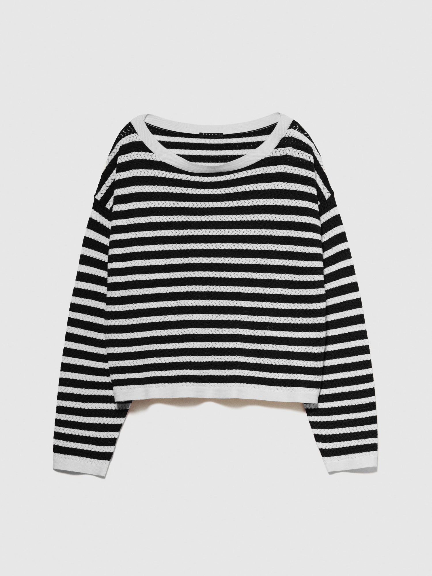 Maglia a righe bicolor da donna nero | Sisley Outlet