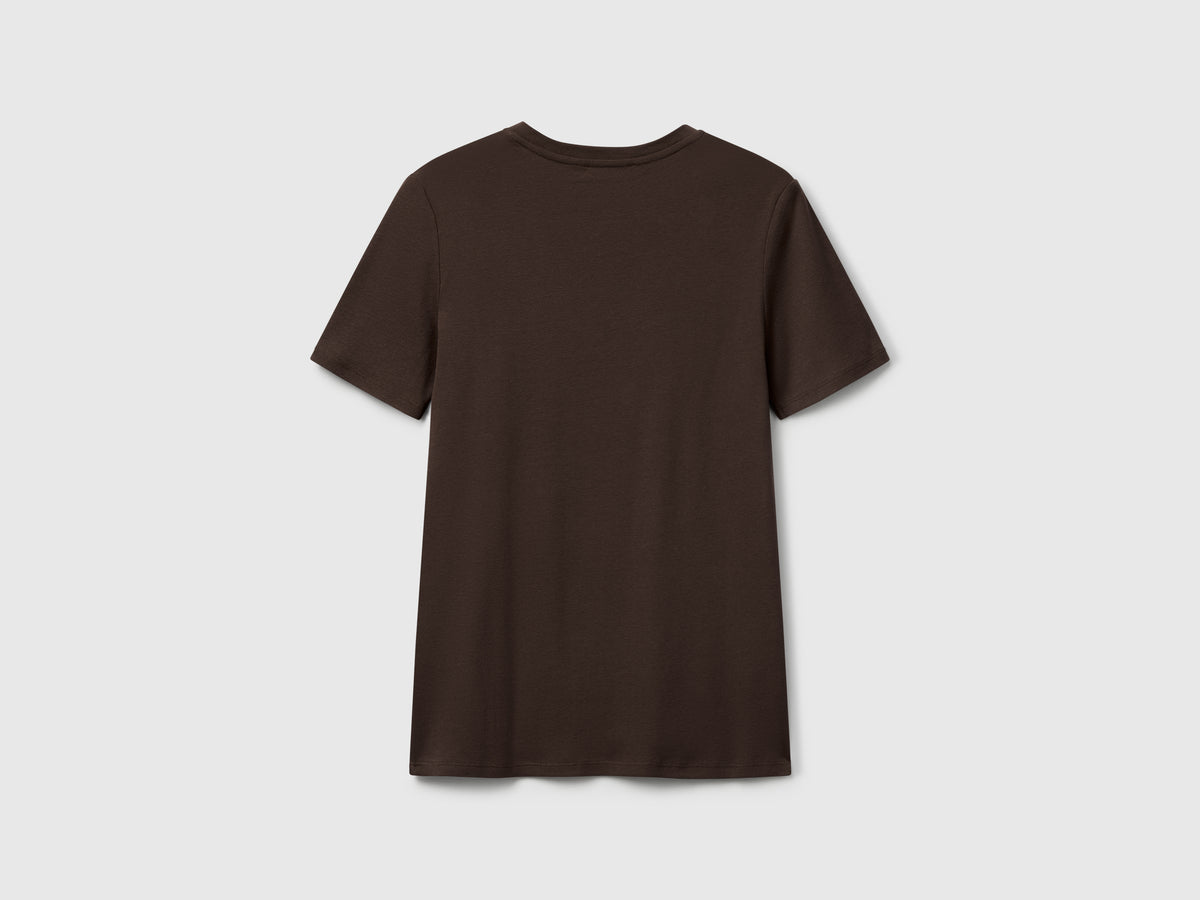 T-shirt in puro cotone con scollo a V