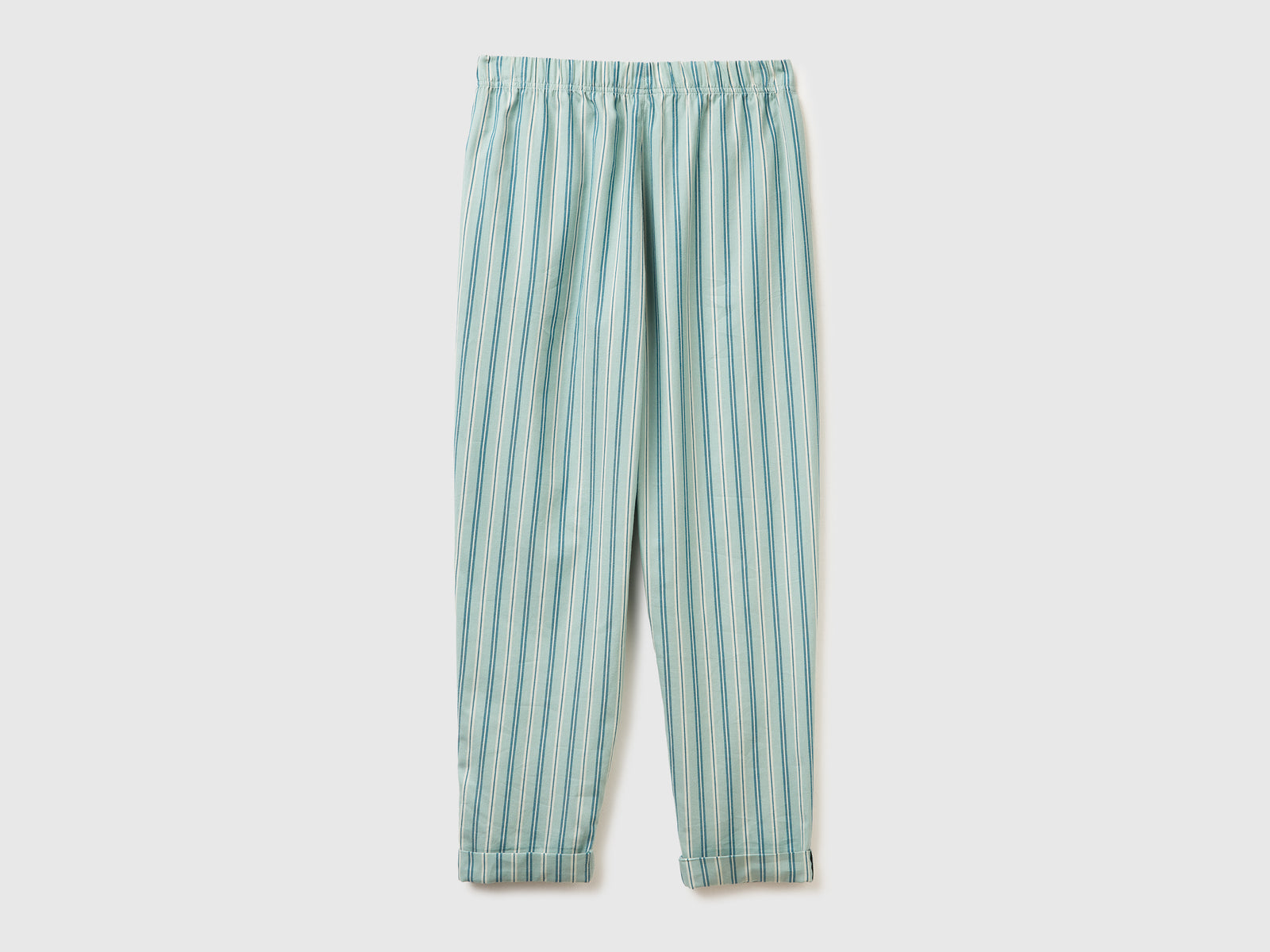 Pantaloni a righe da donna verde acqua 2 | Benetton Outlet