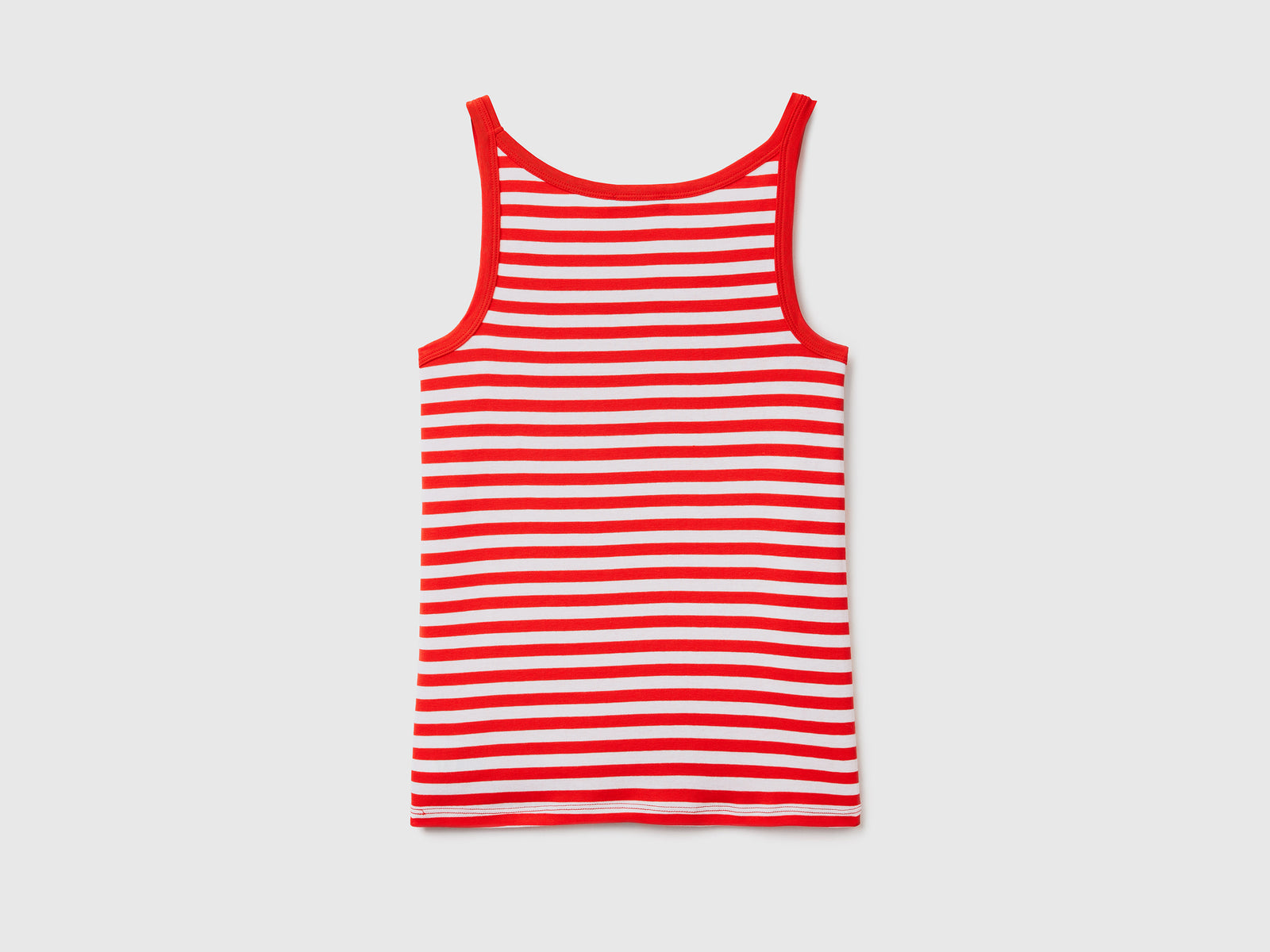 Canotta a righe 100% cotone da donna rosso corallo 2 | Benetton Outlet